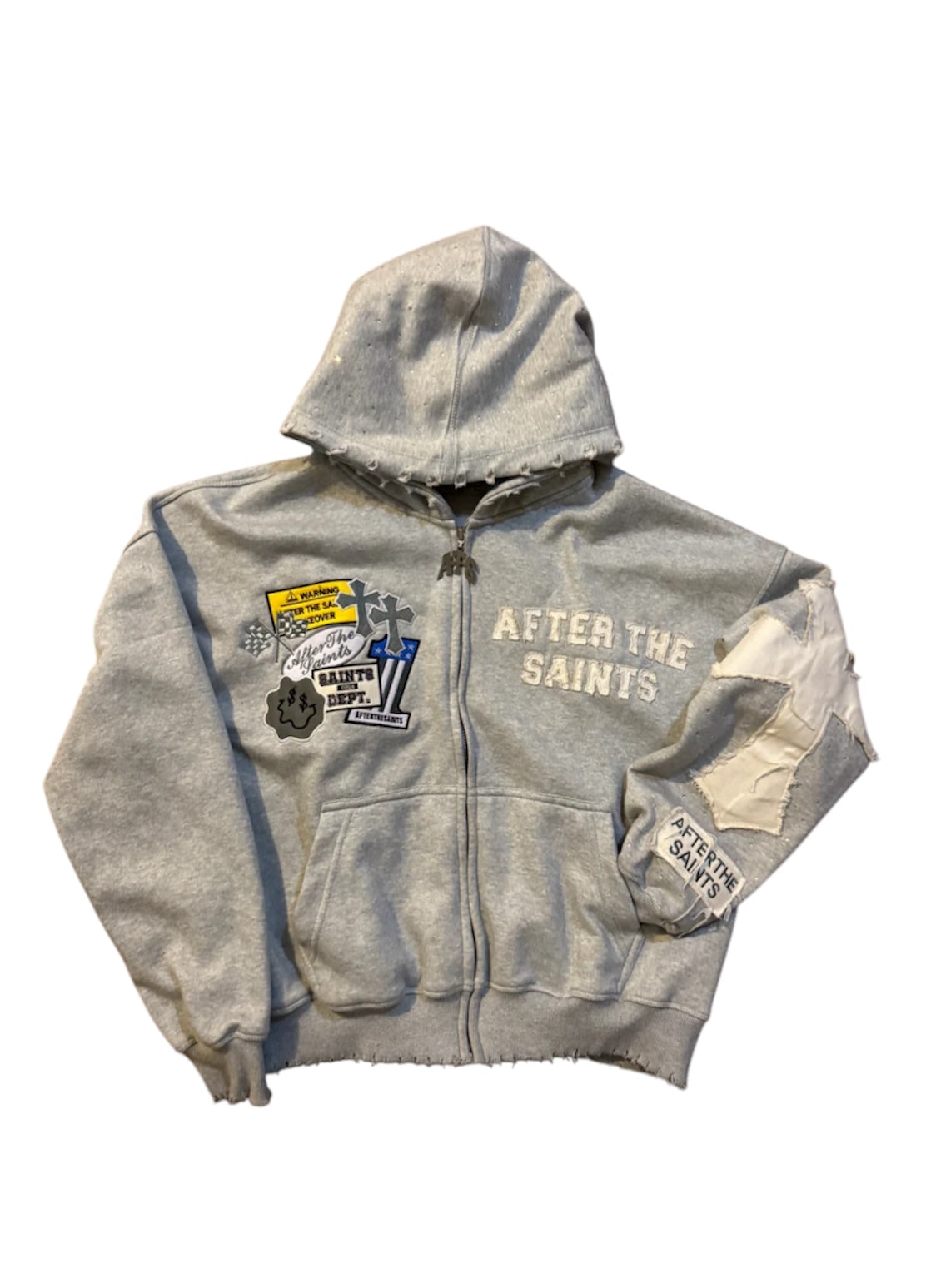 Saints Patchwork Gray Hoodie